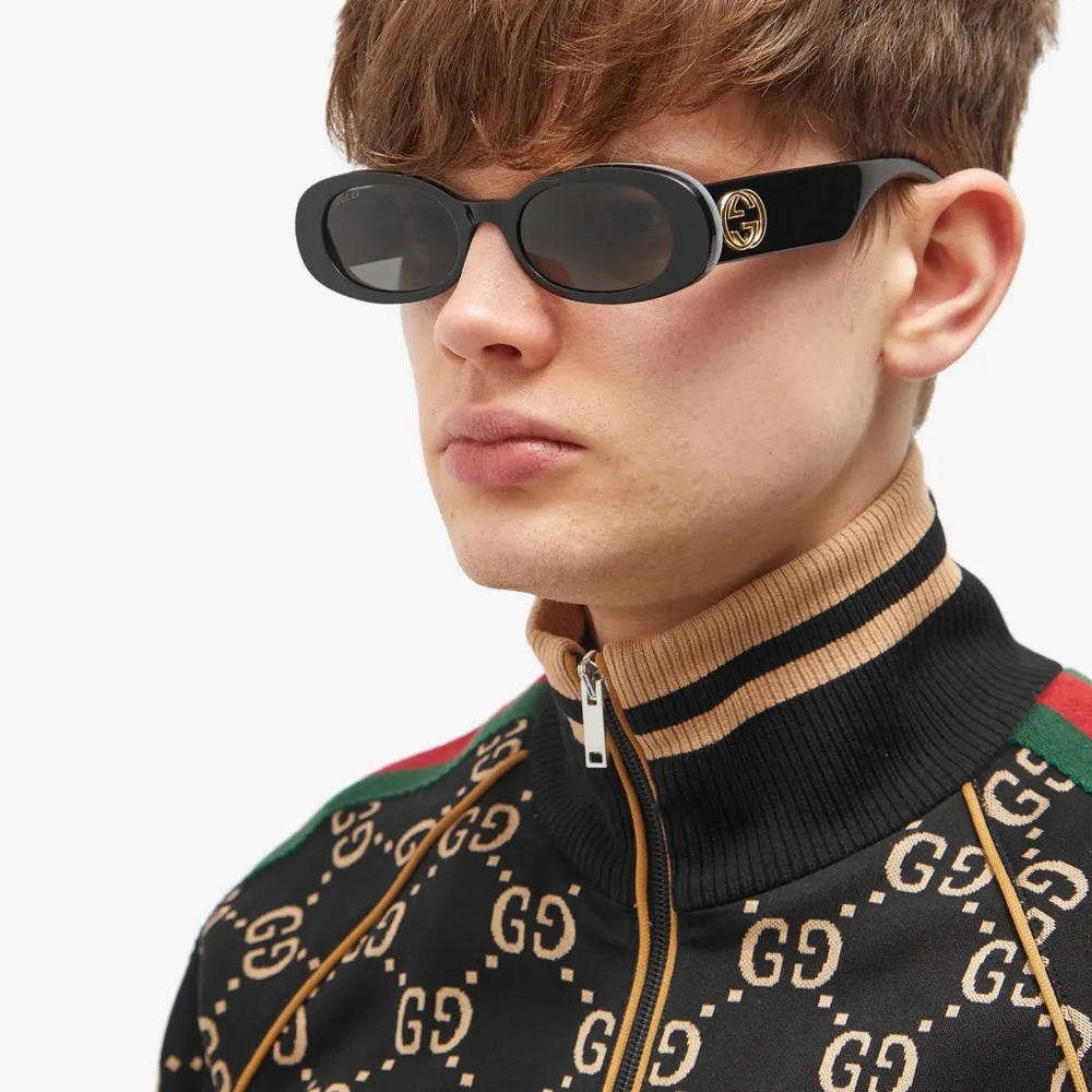 New Authentic- GUCCI EYEWEAR GG0517S SUNGLASSES BLACK & GREY